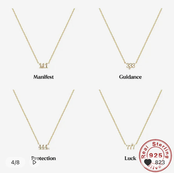 GOLD AFFIRMATION NUMBERS Necklaces