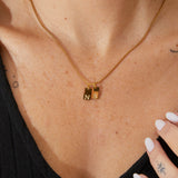 Tag Initial Necklace (Gold)