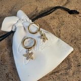 Starfish Crystal Drop Earrings – Gold & Silver