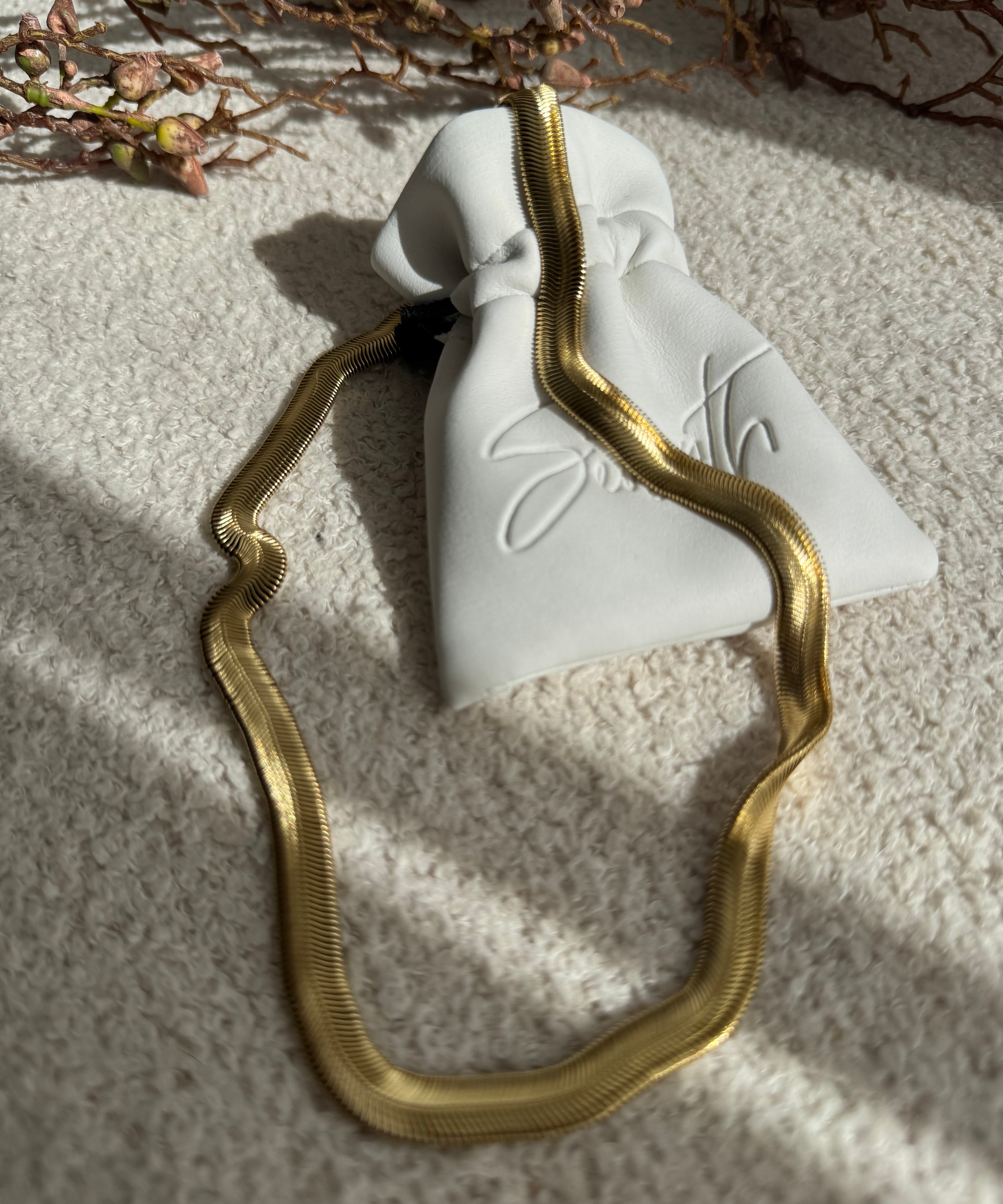 Saffron Herringbone Necklace