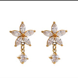 Crystal Flower Drop Earrings