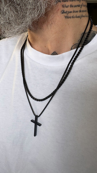 Men's Black Classic Curb Necklace