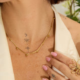 Willow-Ball Snake Chain Necklace