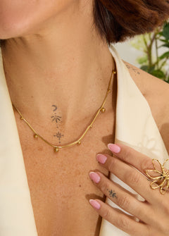 Willow-Ball Snake Chain Necklace
