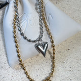 Emily Beaded Heart Necklace