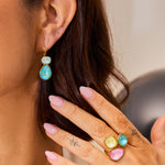 Coloured stone earrings stainless steel uk jewellery blue gem stone pink gem stone 
