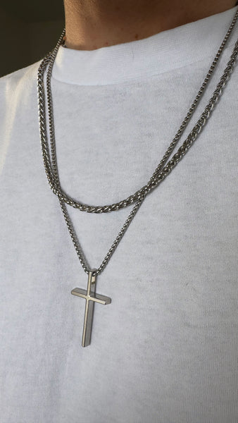 Men's Silver Cross Necklace