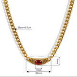 Gail-Gold Chunky Chain Necklace with Stone Detail