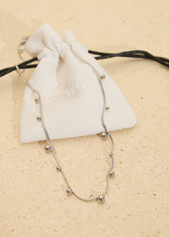 Willow-Ball Snake Chain Necklace