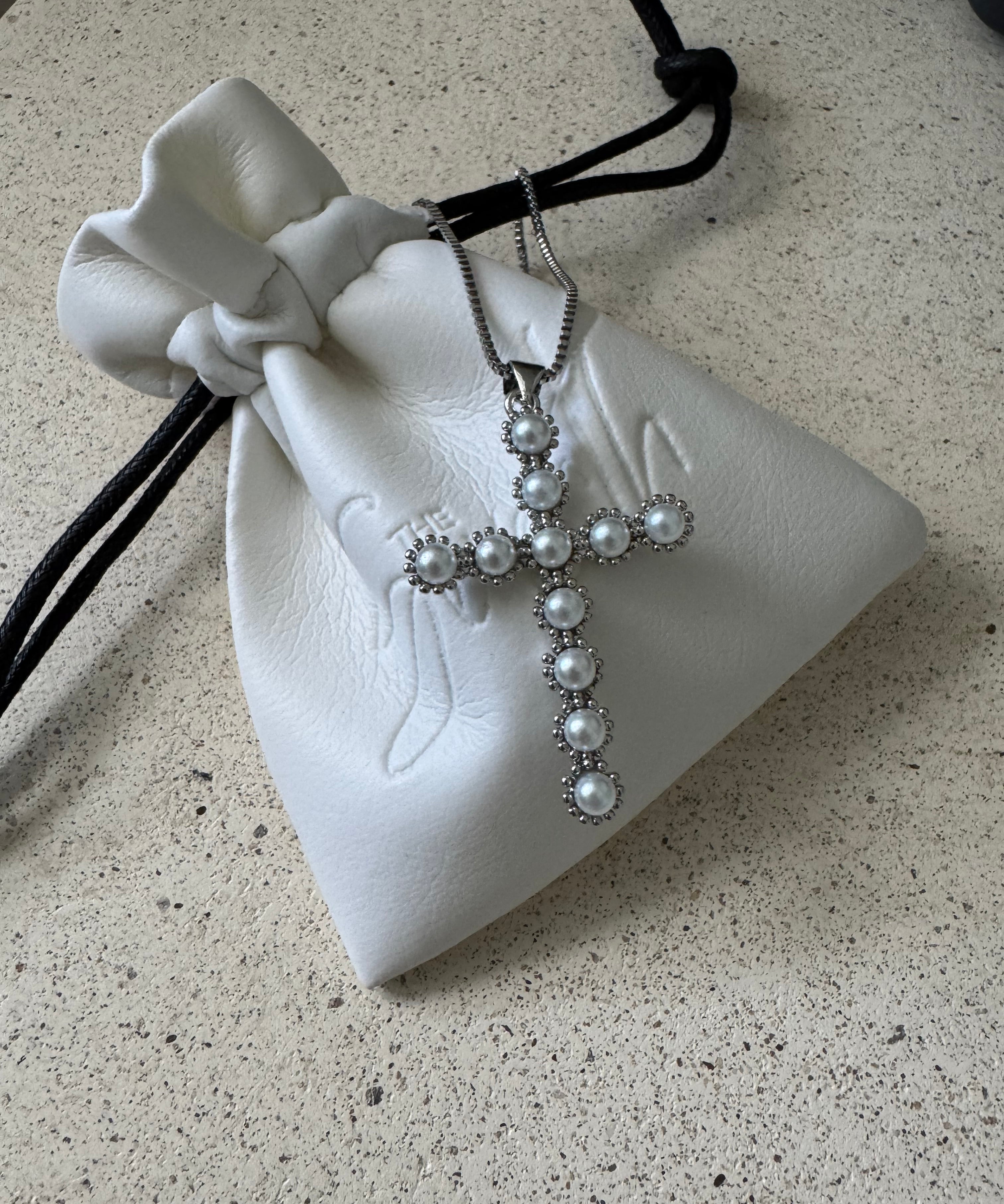 Celia Pearl Cross Necklace