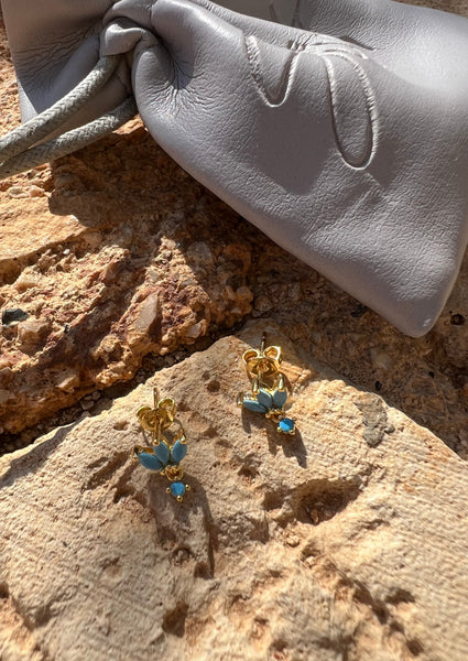 SALE-ANGELINA Turquoise Flower Studs