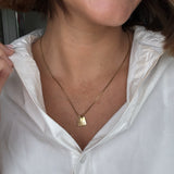 Tag Initial Necklace (Gold)