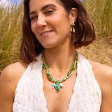 Ocean Multi-Strand Beaded Charm Necklace