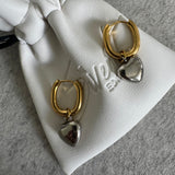 SAMANTHA - Mixed Metal Heart Earrings