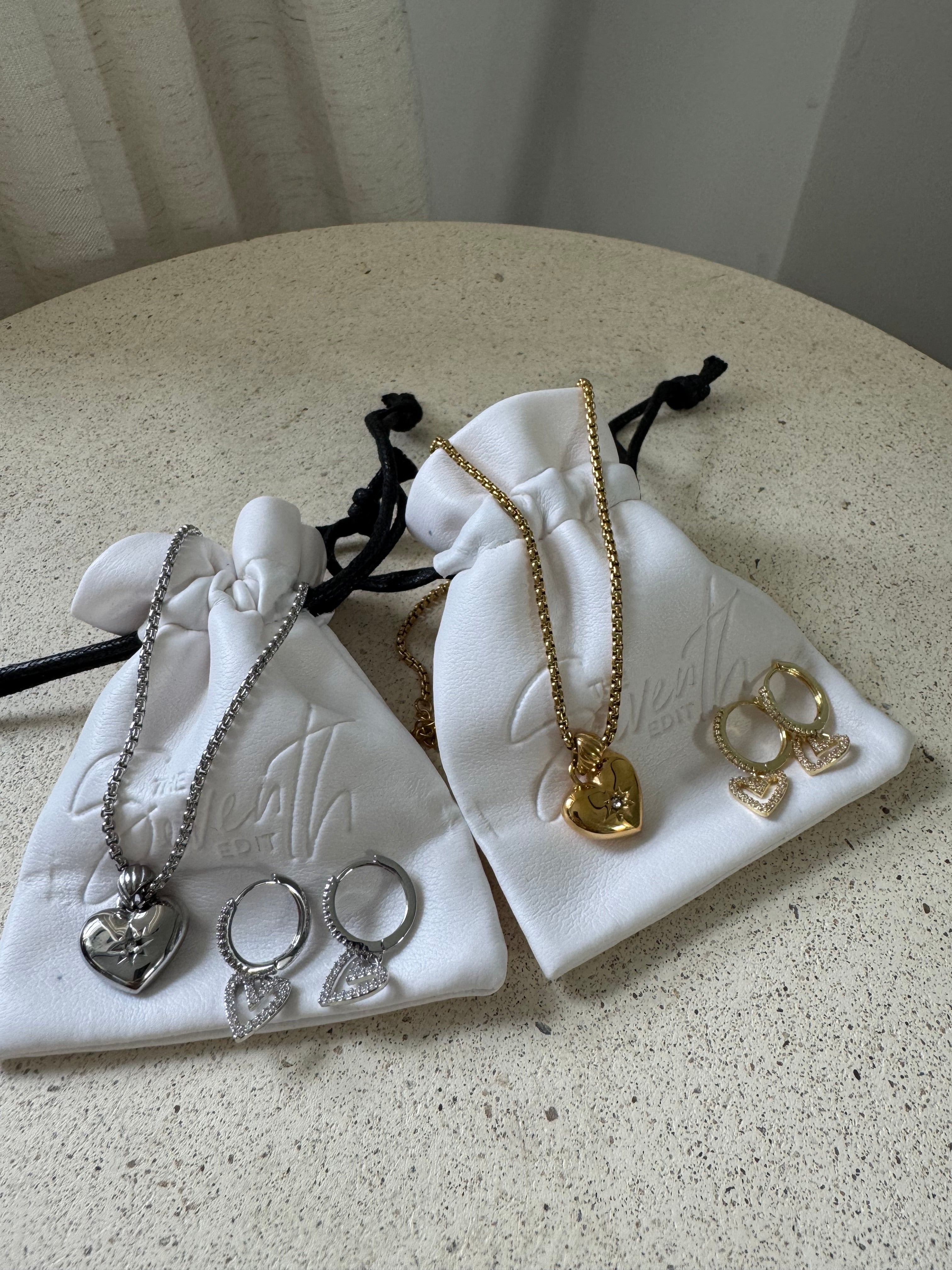 Silver and gold necklace and earrings set tarnish free uk jewellery 