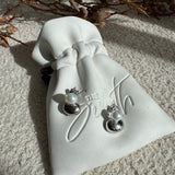 Ash-Pearl Silver Drop Earrings