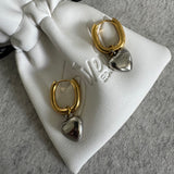 SAMANTHA - Mixed Metal Heart Earrings