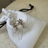 Crystal Flower Drop Earrings