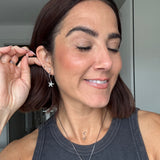 Starfish Crystal Drop Earrings – Gold & Silver