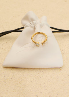 Neve Crystal Open Cuff Ring