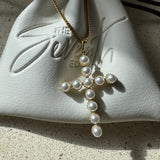 Celia Pearl Cross Necklace
