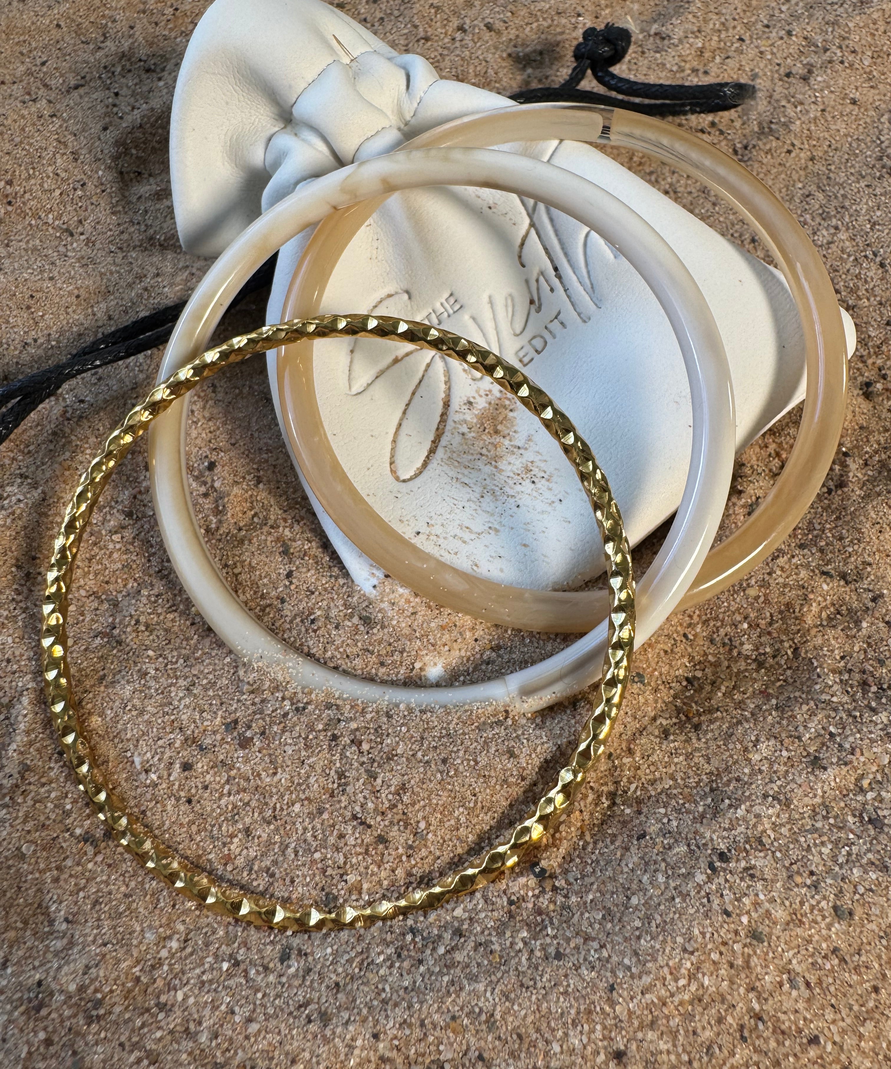 frosted resin stacking bangle set Uk jewellery 