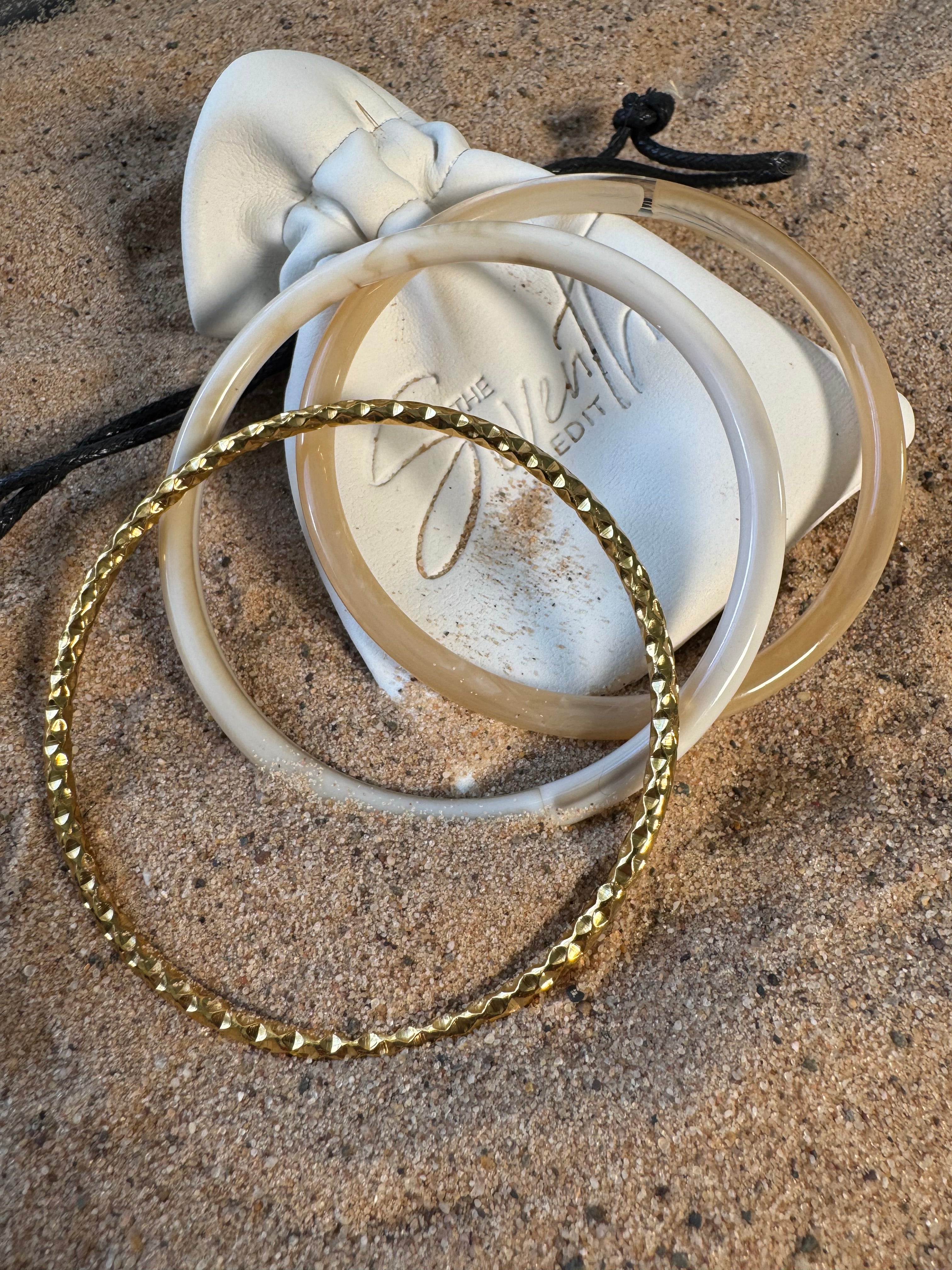 frosted resin stacking bangle set Uk jewellery 