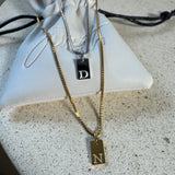 Tag Initial Necklace (Gold)