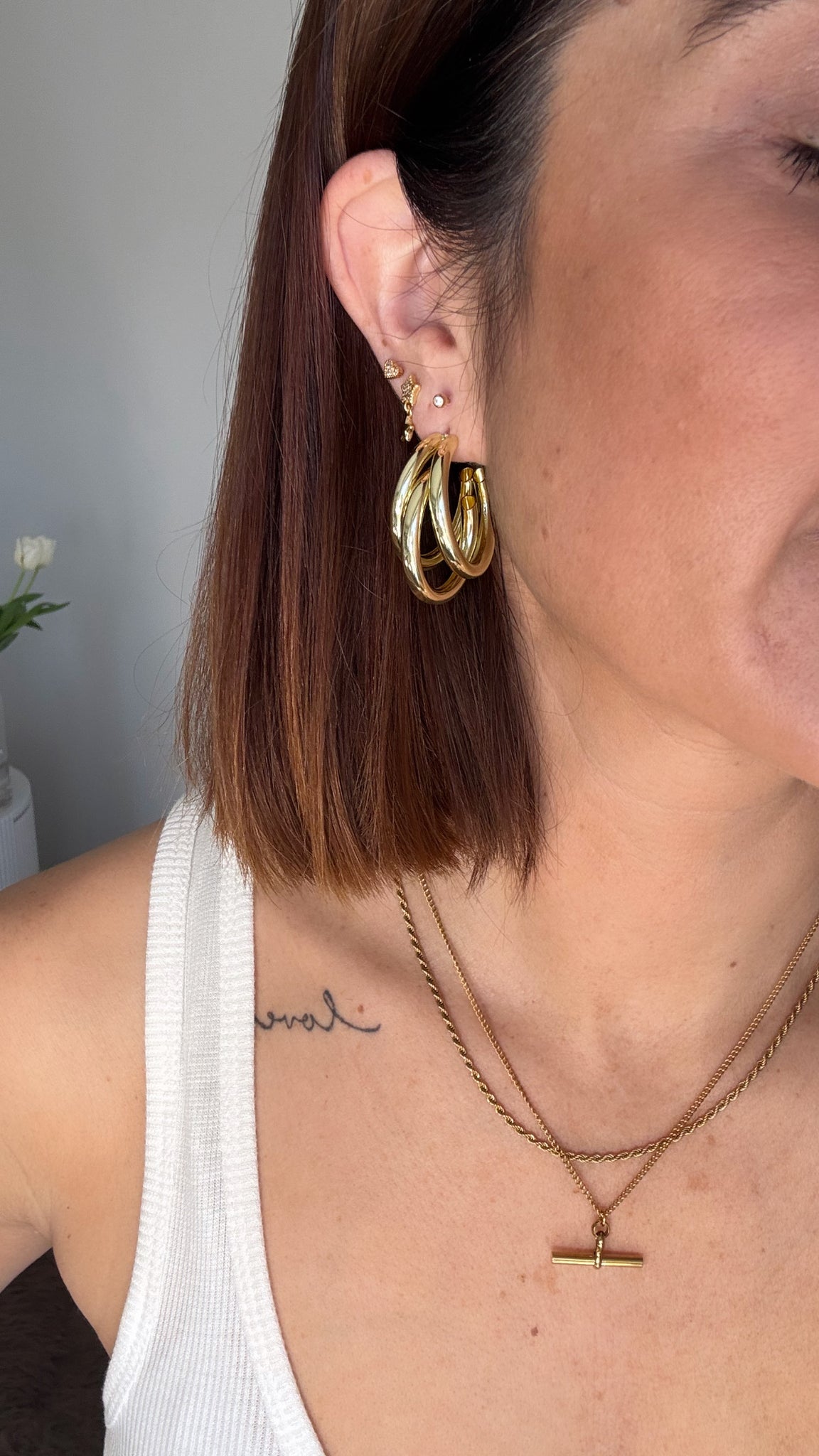 CARRIE Triple Hooped Gold Earrings - BEST SELLERS