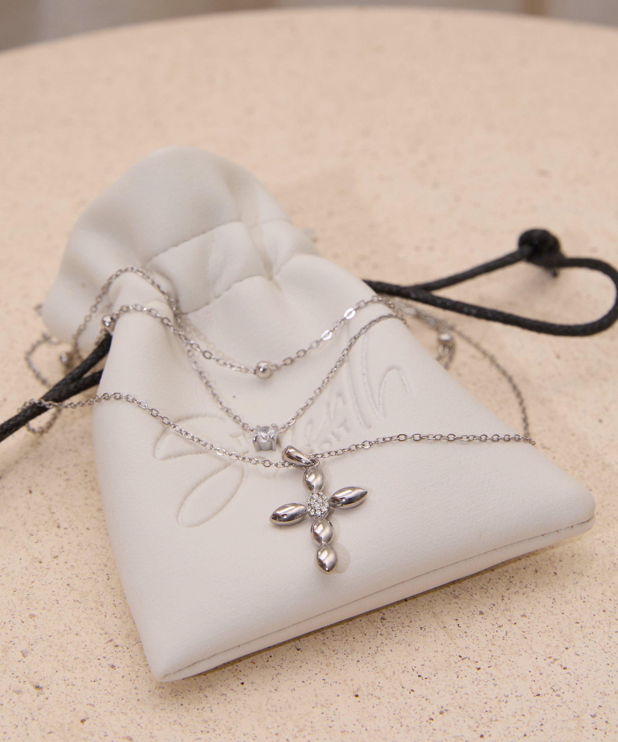 Iris layered Cross Necklace