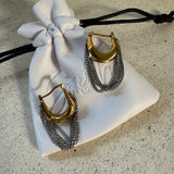 Mixed Metal Chain Drop Earrings