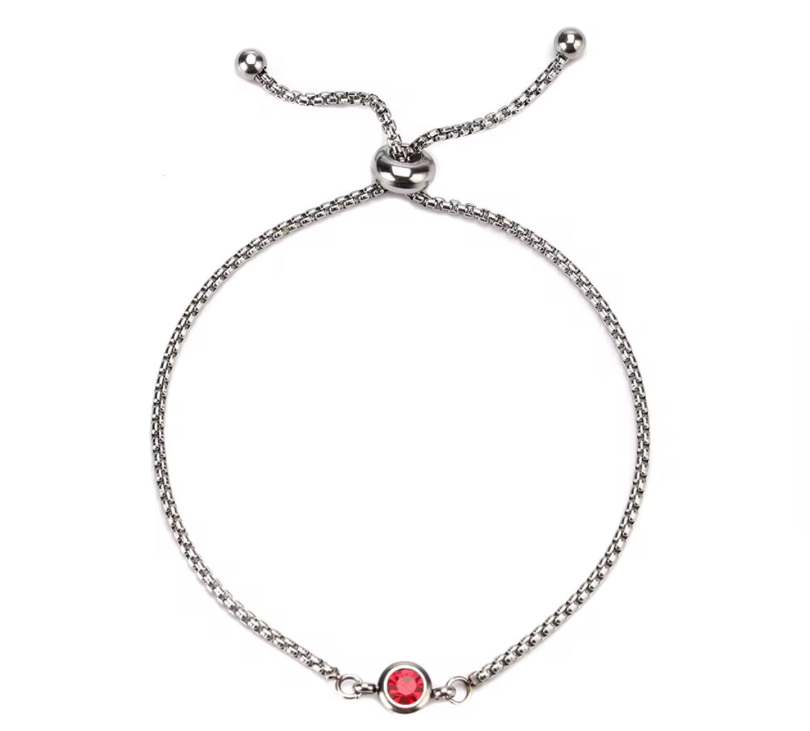 Love- Birthstone Bracelet (silver)