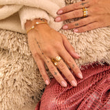Amber three-stone open Ring