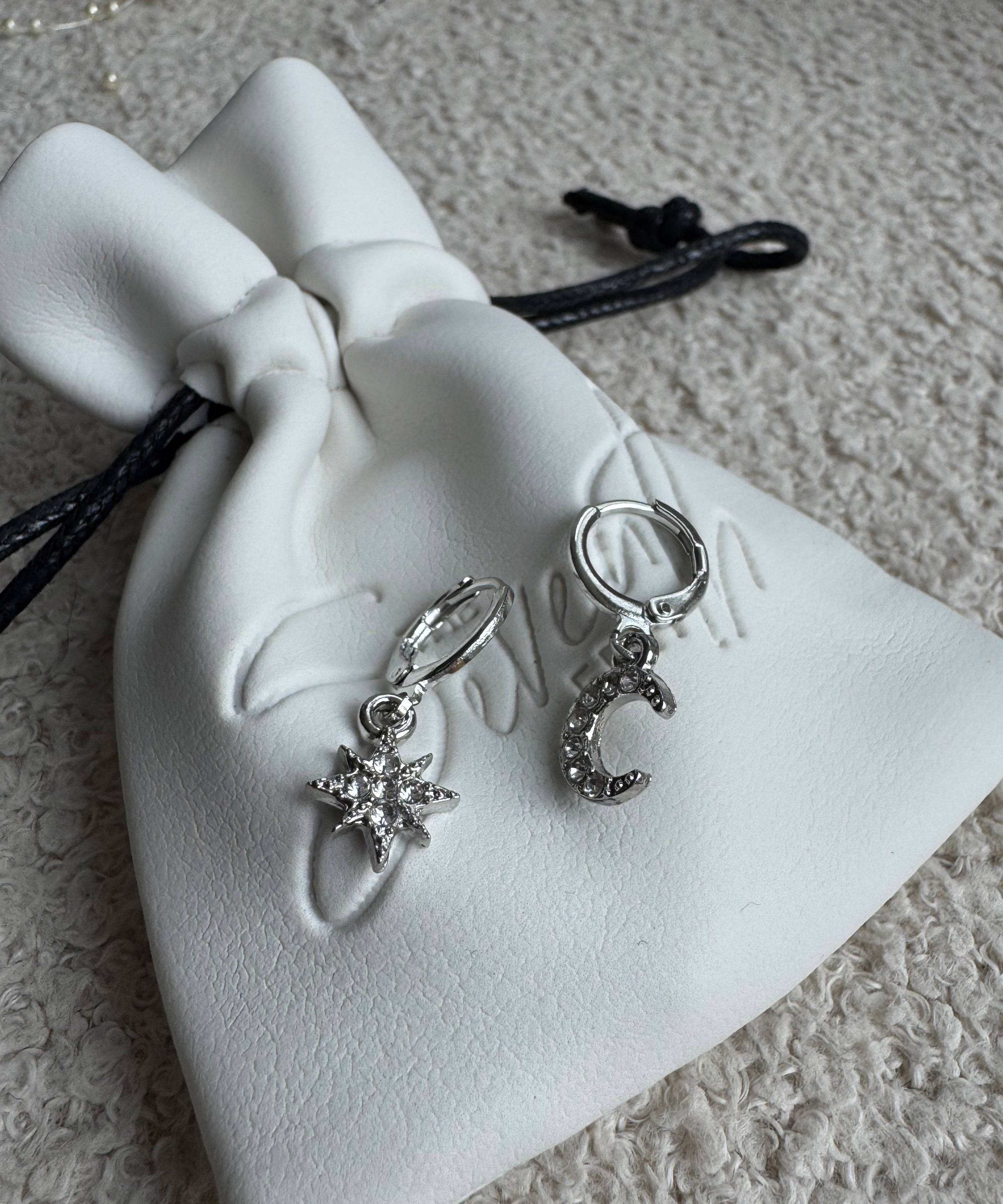 Star & Moon Charm Huggies