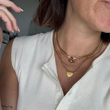 Gail-Gold Chunky Chain Necklace with Stone Detail