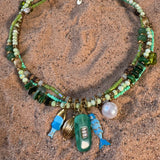 Ocean Multi-Strand Beaded Charm Necklace