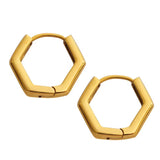 Hex  Geometric Huggie Hoop Earrings