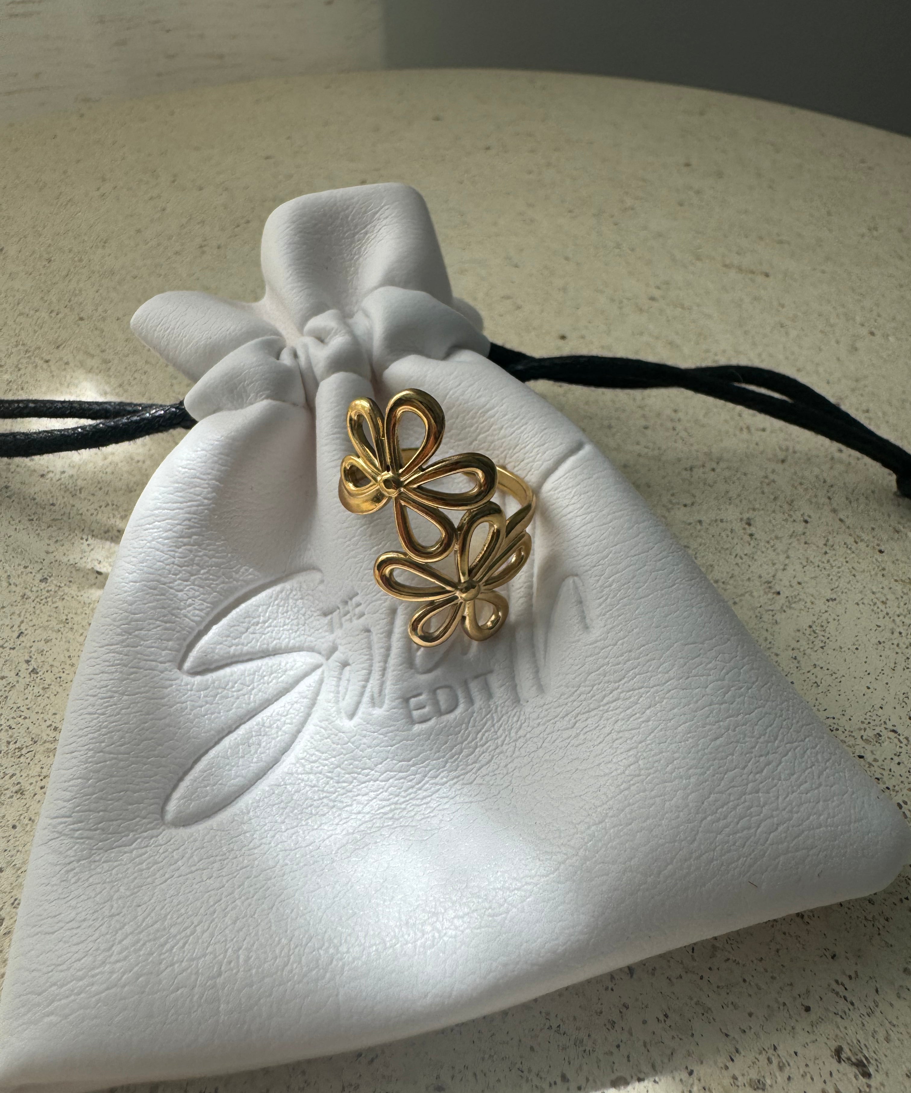 Double Daisy Open Ring